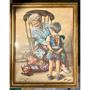 Vintage Sandra Kuck Framed Print Flowers for Grandma